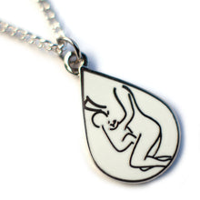 Load image into Gallery viewer, Co-Sleeping Love Enamel Necklace Silver