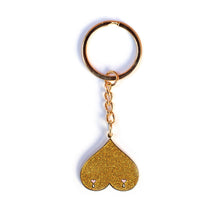 Load image into Gallery viewer, Gold Boobs Keyring