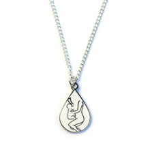 Load image into Gallery viewer, Co-Sleeping Love Enamel Necklace Silver